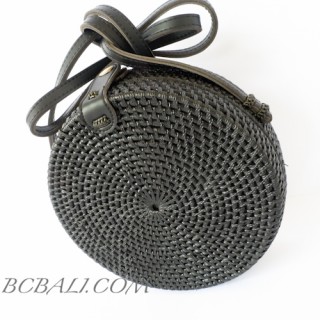 Circle Round Bags Rattan Ata Grass Hand Woven 100% Handmade